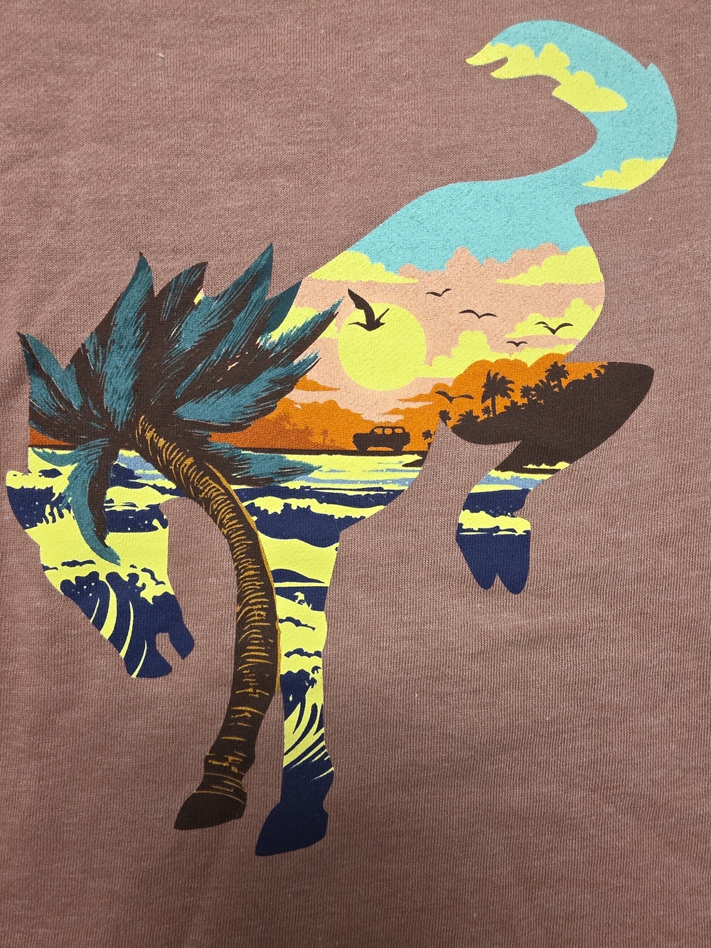 NWT Ford Bronco Sunset Palm Tree Wave Wash Hoodie